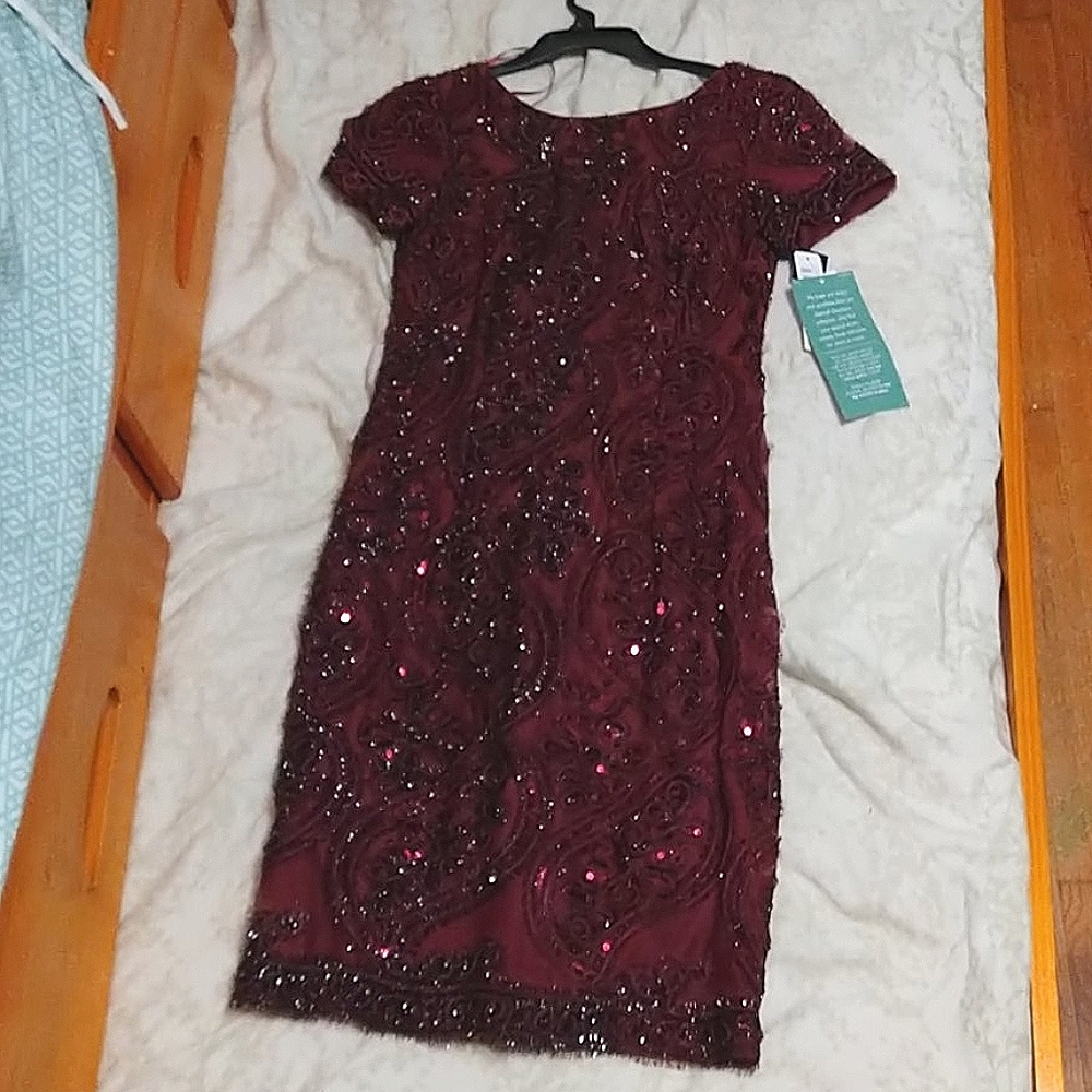 Never Worn Maroon Sequin Dress